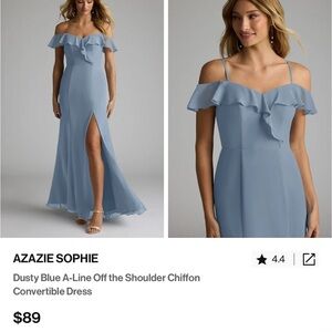 Azazie Sophie Dusty Blue Chiffon Convertible Dress